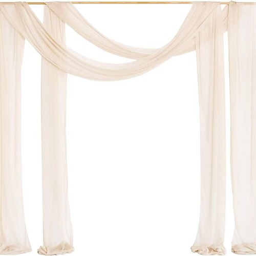 20 Fuß Netztüllstoff, seidiger, knitterfreier Chiffon-Vorhang für Hochzeitsdekoration, Brautbaldachin, Event-Hintergrund, Festival- und Bogenvorhänge Image