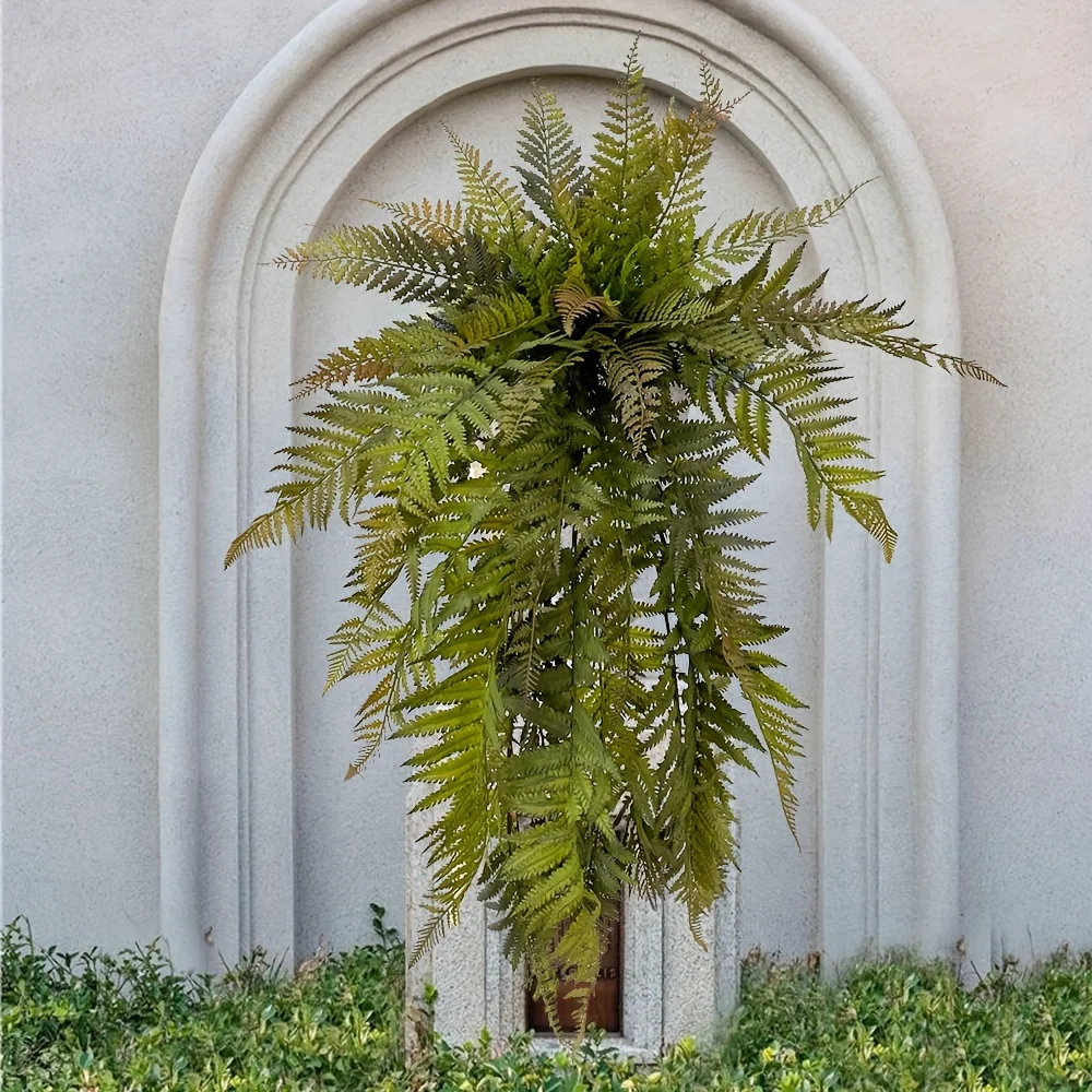 Große künstliche Pflanzen, große Wandbehang, Farnblätter, Ranken, Boston-Farn-Bündel, persische Blätter, Haufen, gefälschte grüne Pflanzen, gefälschte Blätter Image