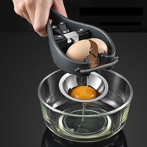 multifunktionaler 2-in-1-Eieröffner, Eierschlagwerkzeug zum schnellen Aufschlagen und Vermischen der Eierschale, praktischer Eiertrenner zum Backen, Küchengerät für Hobbyköche und Bäcker Image
