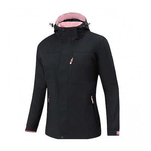 Damen Windjacke Wanderjacke Regenmantel Außen Wasserdicht Winddicht Wanderoutfits Wanderbekleidung Frühling Herbst Oberteil Camping / Wandern / Höhlenforschung Laufen Schwarz Weiß Blau Image