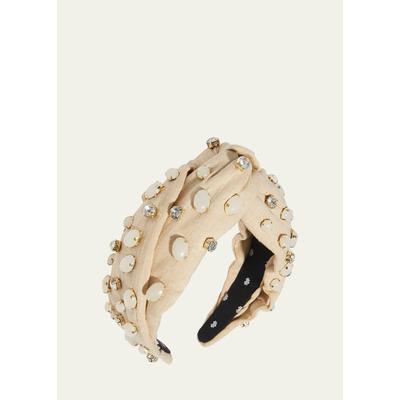 Lele Sadoughi Greta Embellished Linen Headband