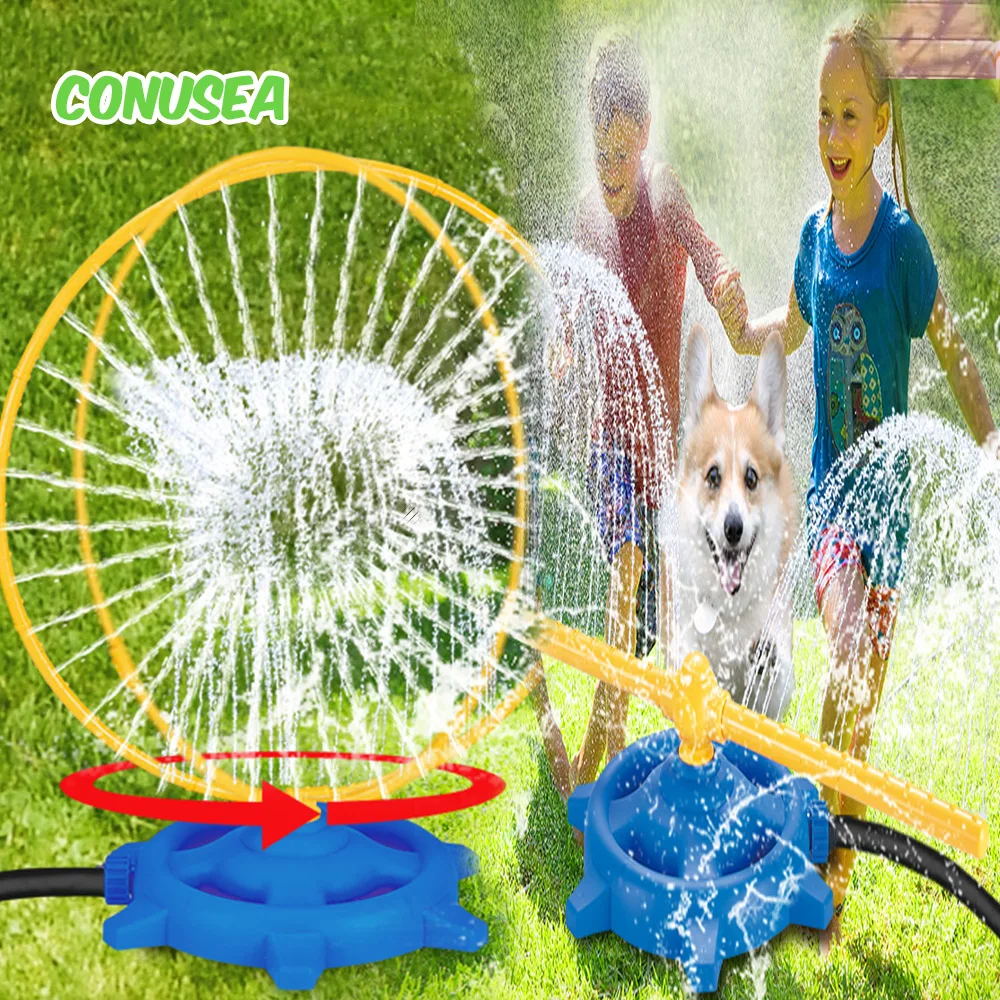 Wasser Spray Kinder Spiele im Freien Sport Spielzeug Schlauch Rund Sprinkler Ring Rotierenden Hinterhof Garten Pool Kinder Baby Kind Spielzeug Image