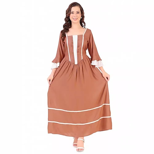 19. Jahrhundert 1800er Jahre Wilder Westen Prärie-Kleid Mädchen vom Lande Pioniermädchen Kolonial Pionier Revolutionskrieg Kostüm Damen Halloween Karneval American 250 4. Juli Fünfhundertjahrfeier Image