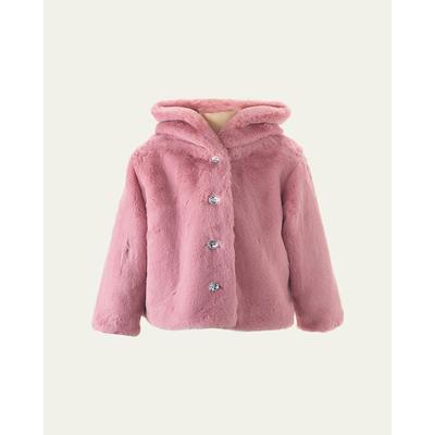 Rachel Riley Girl's Faux Fur Button Front Coat