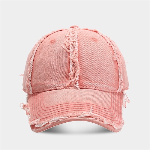 Herren Baseballkappe Sonnenhut Trucker-Kappe Schwarz Rosa Jeansstoff Mode Lässig Straße Täglich Einfarbig Verstellbar Sonnenschutz Atmungsaktiv Image