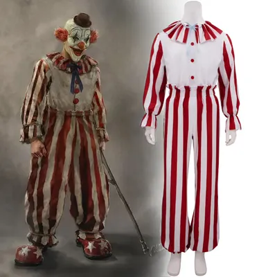 Erwachsener Clown in einem Maisfeld-Anzug, Halloween-Kostüm, gestreiftes Baypen-Maskottchen, 2025, Film Frendo, der Clown, Herren-Cosplay Image