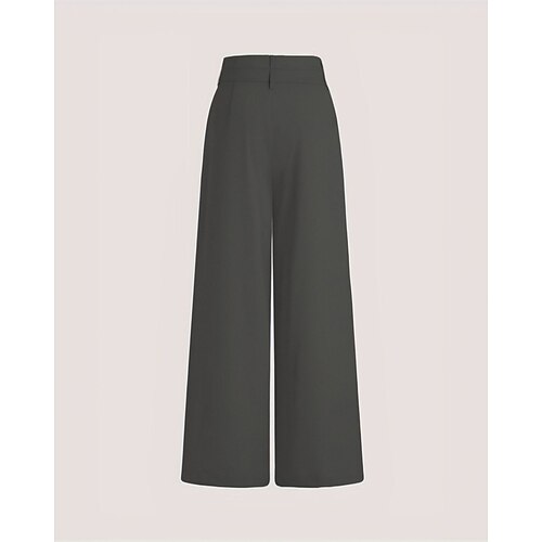 Damen Weites Bein Hosen Hose Palazzo-Hose Mode Streetwear Volle Länge Hohe Taille Einfach Atmungsaktivität Bequem Straße Alltagskleidung Ausgehen Schwarz Rosa Aprikose Grau Sommer Frühling Normale Image