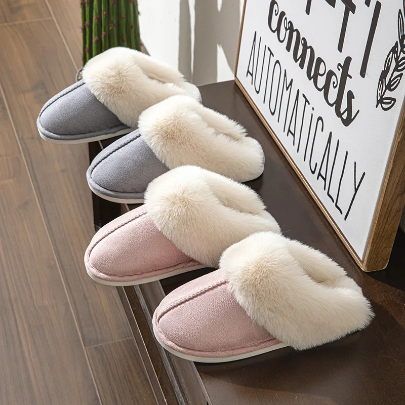 Casual Flauschige Hausschuhe Frauen Haus Wohnungen Plüsch Designer Plattform Winter Schuhe Damen Elegante Home Fashion Schuhe Große Größe