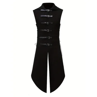 Retro mittelalterliche Renaissance-Cosplay-Kostüme für Herren, Vintage-Tutcoat-Weste für Drama-Bühnenauftritt, Jahrestag, S-2XL Image