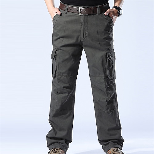 Herren Cargohosen Wanderhosen Frühling Herbst Außen Normale Passform Wasserdicht Winddicht Schnelltrocknend Leicht Hosen Tasche Armee-Gelb Armeegrün Camping / Wandern Golfspiel Laufen 29 30 31 32 33 Image