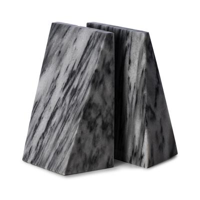 Bey-Berk Marble Grey Zebra Bookends