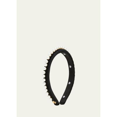 Lele Sadoughi Gigi Pearly Velvet Headband