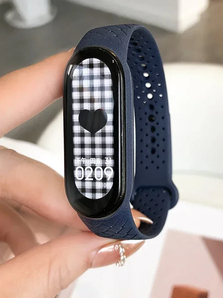 Strap Für Xiaomi Mi Band 7 6 5 4 3 nfc Armband smartwatch MIband 5 silikon Carbon faser armband correa Mi Band 7 zubehör Image