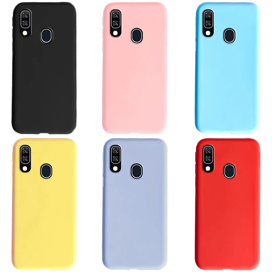 Candy Farbe Silikon Telefon Fall für Samsung Galaxy A20E A20 A30 A10 A10S A20S A10E A40 Weiche Silikon Schützen Fall Fundas Image