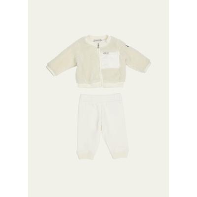 Moncler Girl's Plush Jacket & Sweatpants Set