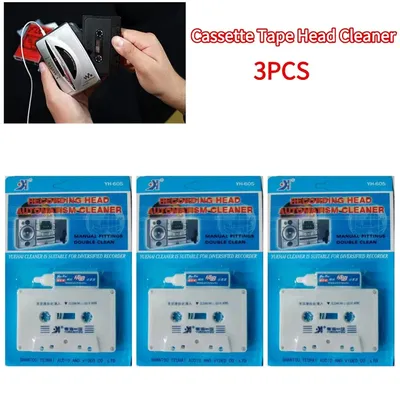 3pcs Cassette Tape Head Cleaner Demagnetizer Kits Audio Player Deck Home Tape Player Cleaning Products Recorder Cleaner Fluids