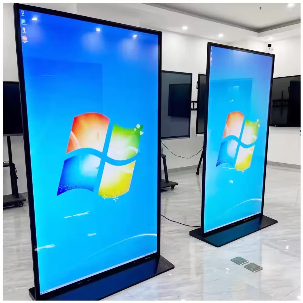 75 85 Zoll 2K 4K Full HD WLAN-Medien-LCD-Werbemonitor Touchscreen 43 49 55 Zoll Freistehende Digitale Beschilderung Image