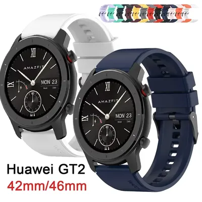 Correa silicona suave para reloj Huawei GT2, 42mm/46mm, pulsera para reloj inteligente, Correa Fitness, accesorios de repuesto Image