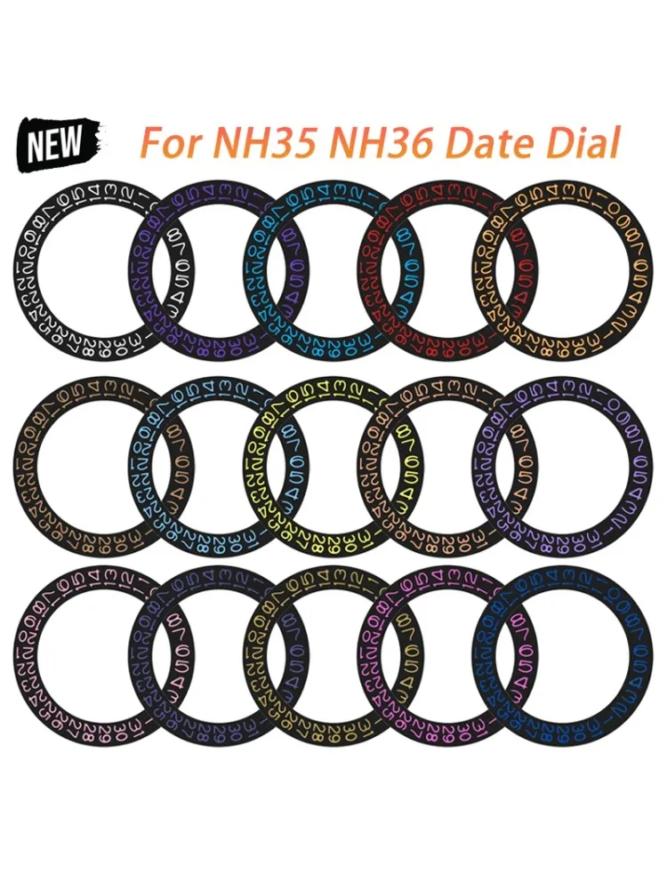 Mod NH35 NH36 Datumszifferblatt, passend für NH35 NH36 4R-Uhrwerk bei 6,0H bei 3,0H, automatisches mechanisches Movt Day-Date-Zifferrad Image