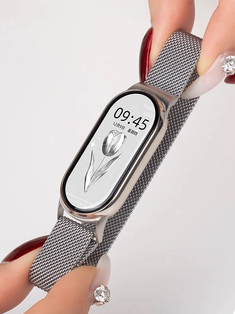 Armband für Xiaomi Mi Band 8/9 NFC-Armband Smartwatch Metallarmband Miband 9 magnetisches Milanese Loop-Armband Correa Mi Band 8 Image