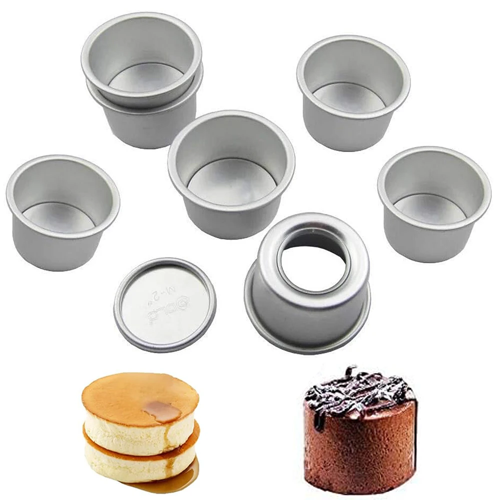 5Pcs Performance Mini teglia rotonda in alluminio per Cheesecake teglia per Cheesecake da 2 pollici teglia per Muffin teglia per dolci