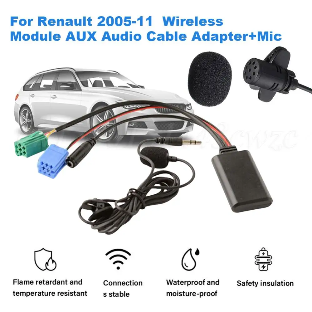 Auto Bluetooth-kompatibles Modul Freis prec heinrich tung Auto Bluetooth-kompatibles Adapter kabel mit Mikrofon-Audio-Kabel adapter für Renault Laguna Image