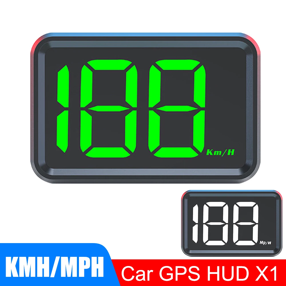 Tacho große Schrift USB-Stecker GPS Hud Digital KMH Meilen pro Stunde Meter Auto Head-up-Display x1 Hud Universal weiß grün Licht Display Image
