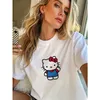Sanrio Hello Kitty Damen Casual Cartoon Print Rundhals Kurzarm T-Shirt Muster Kuromi My Melody Hello Kitty Project