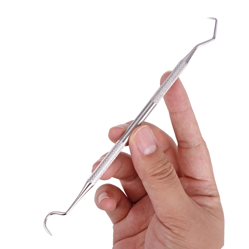 1pc Edelstahl Doppelseitige Zahnstocher Schaber Werkzeuge Parodontale Sonde Explorer Dental Fleck Entferner Für Zähne Sauber Hygiene Image