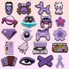 1/20 Stück lila Stil Blume Schuh Charms für DIY Frauen Mädchen Katze Kuh Schuh Zubehör Dekoration Klavier GamePad Pin Clog für Kinder
