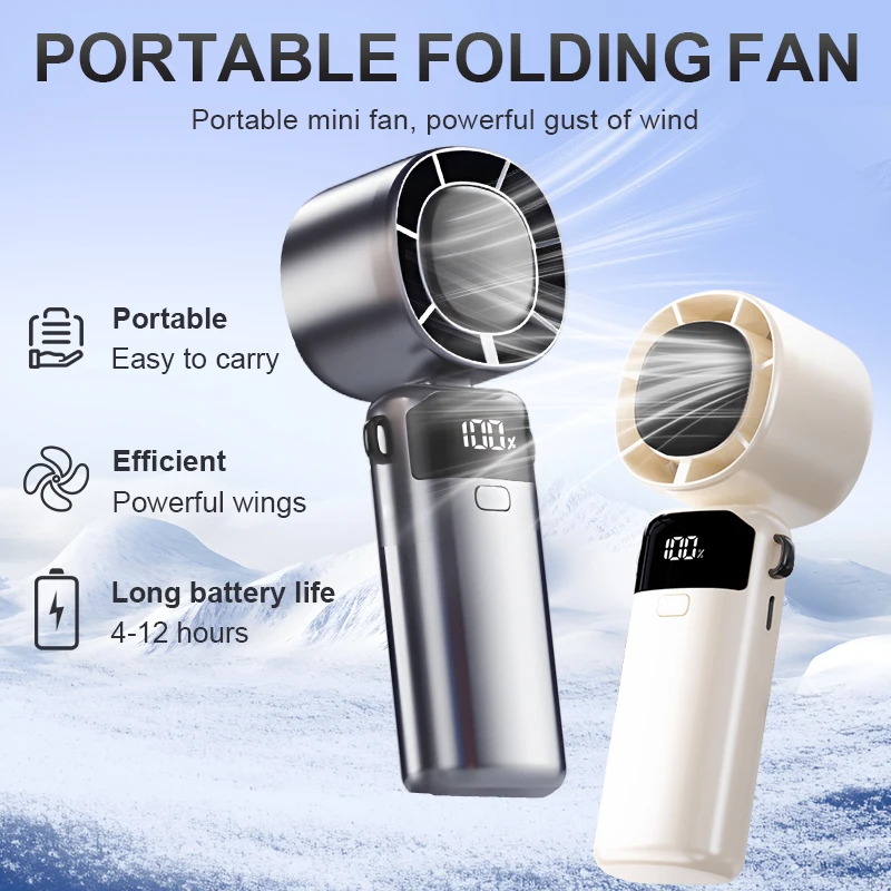 Tragbarer Hand-Turbofan mit einstellbarer Windgeschwindigkeit von 100, persönlicher Mini-Lüfter mit Batteriebetrieb Image