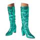 Knee High Boots Women's 70s Dress Boots Night Club Riding Boots Candy High Knee Slip Boots Lace Toe Retro Western Boots Renaissance Women's Boots