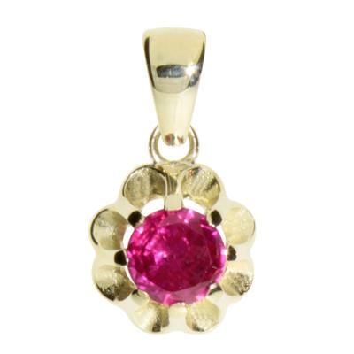 Ketten-Anhänger OSTSEE-SCHMUCK "Ostsee-Schmuck Anhänger Pia 6 mm Anhänger Pia 6 mm", gelb, Schmuckanhänger, Damen, 19 x 10mm, Gelbgold 333, 0.9 g Image