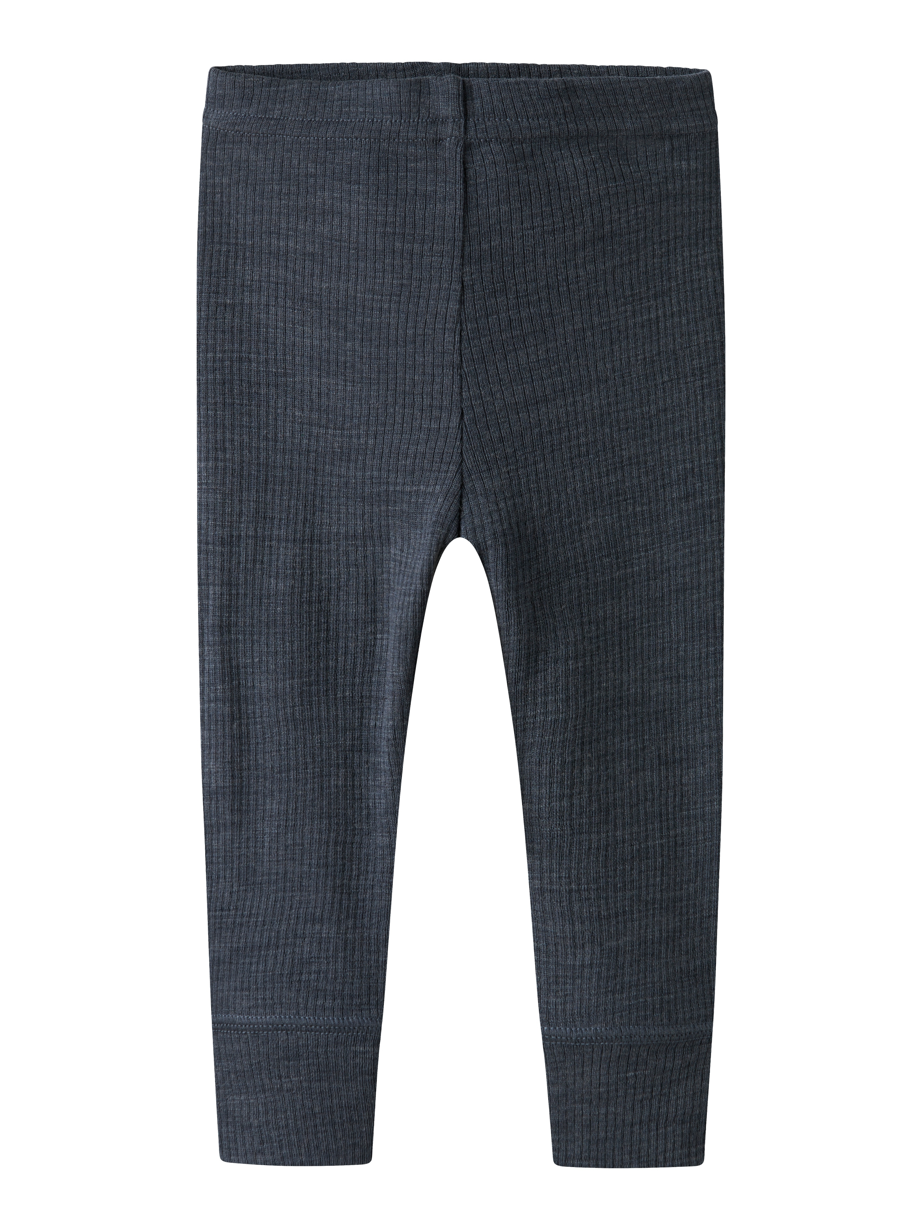 Leggings NAME IT "NBNWAX WOOL RIB LEGGING NOOS", Baby, Gr. 68, N-Gr, blau (ombre blau), Strick, Obermaterial: 100% Wolle, unifarben, slim fit knöchellang, Hosen Image