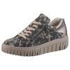 Plateausneaker WALDLÄUFER "H-LIVIA", Damen, Gr. 5 (38), grau (grau, bronzefarben), Veloursleder, Nappaleder, gemustert, metallic, sportlich, Schuhe, Schnürschuh, Halbschuh, Komfortschuh mit herausnehmbarem Lederfußbett