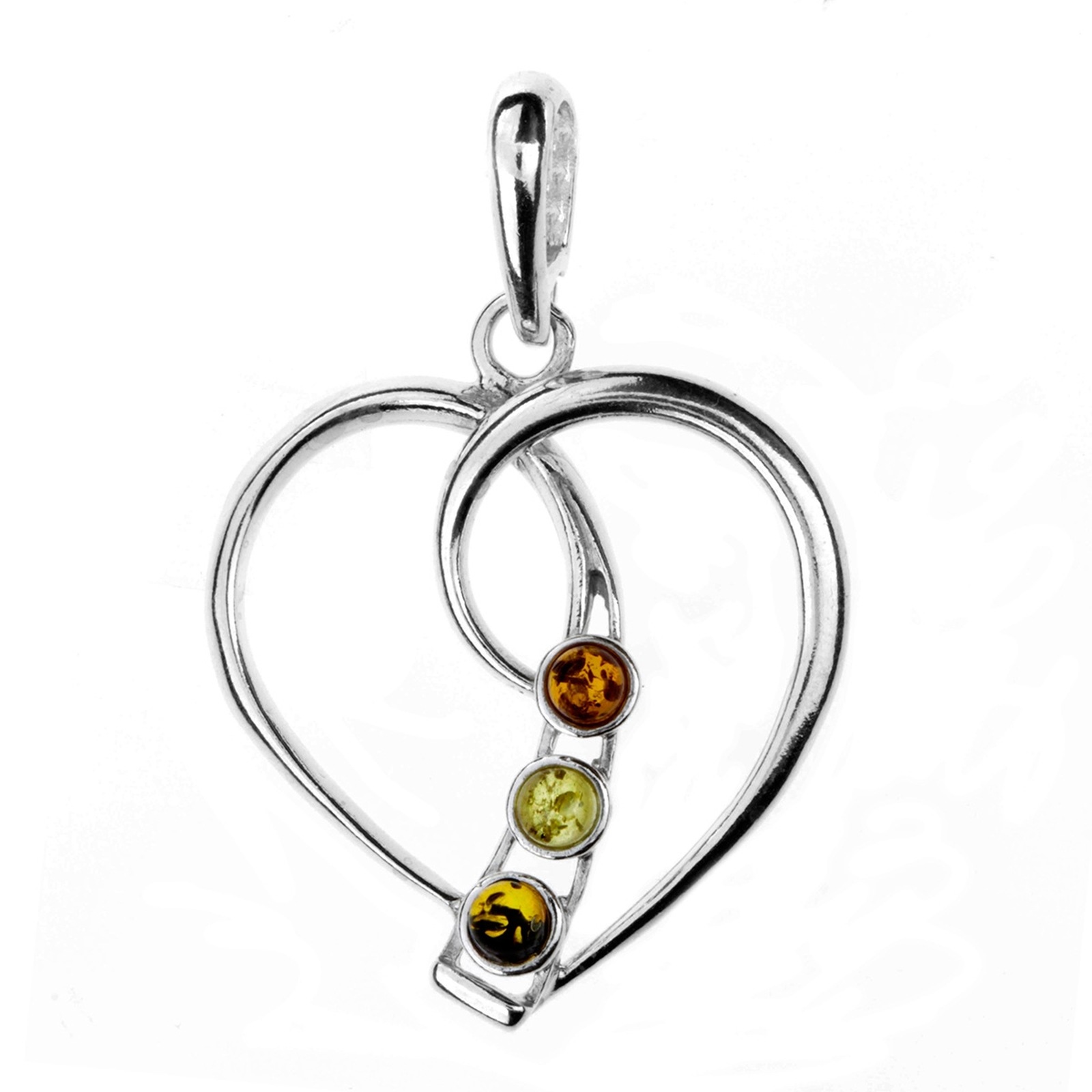 Kettenanhänger OSTSEE-SCHMUCK "Ostsee-Schmuck Anhänger Herz Anhänger Herz", weiß, Schmuckanhänger, Damen, 37x25mm, Silber 925 (Sterlingsilber), 3,1 g, Kettenanhänger