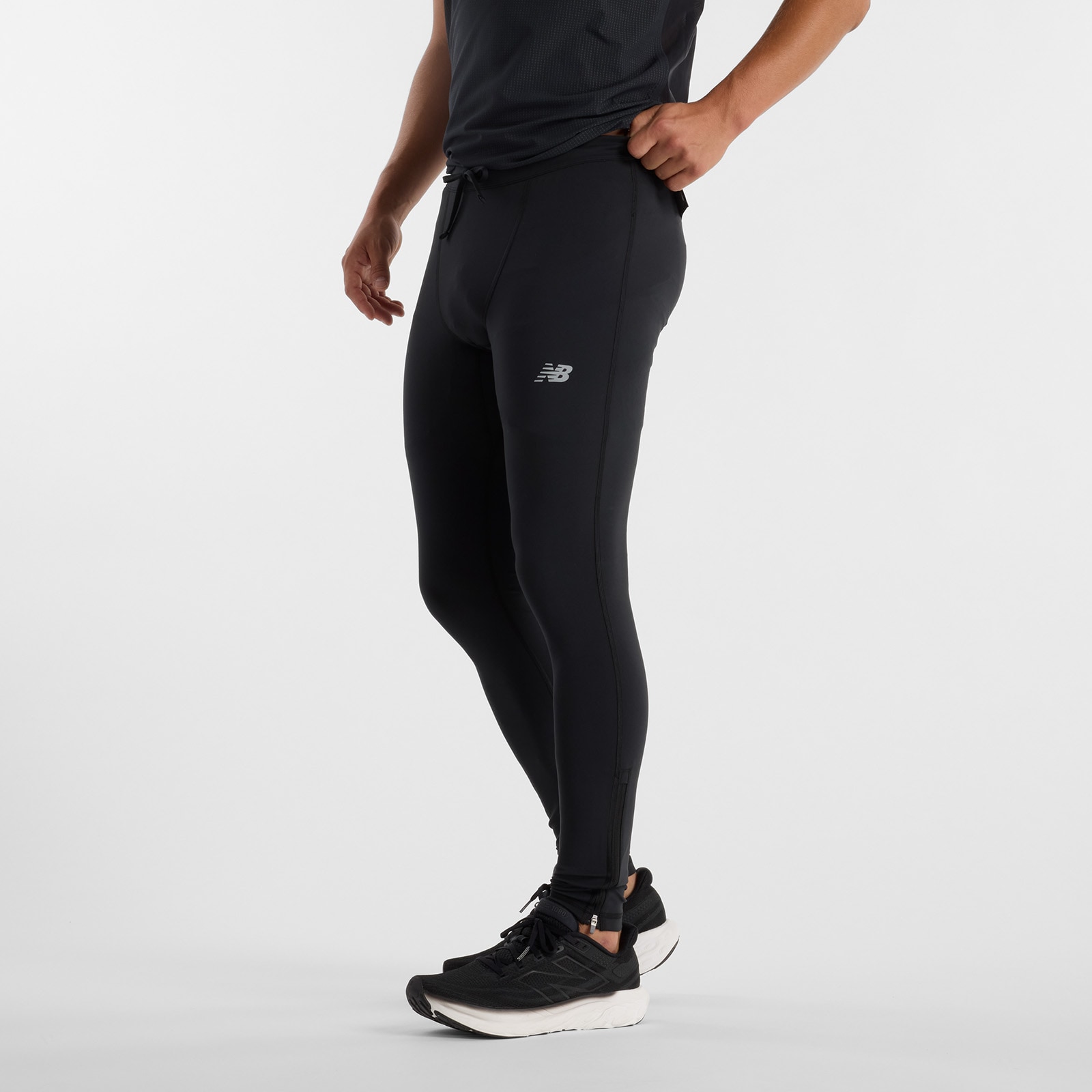Lauftights NEW BALANCE "Sleek Tight", Herren, Gr. M, N-Gr, schwarz (schwarz (001)), Obermaterial: 71% Polyester, 29% Elasthan, Sportlich, Hosen Image