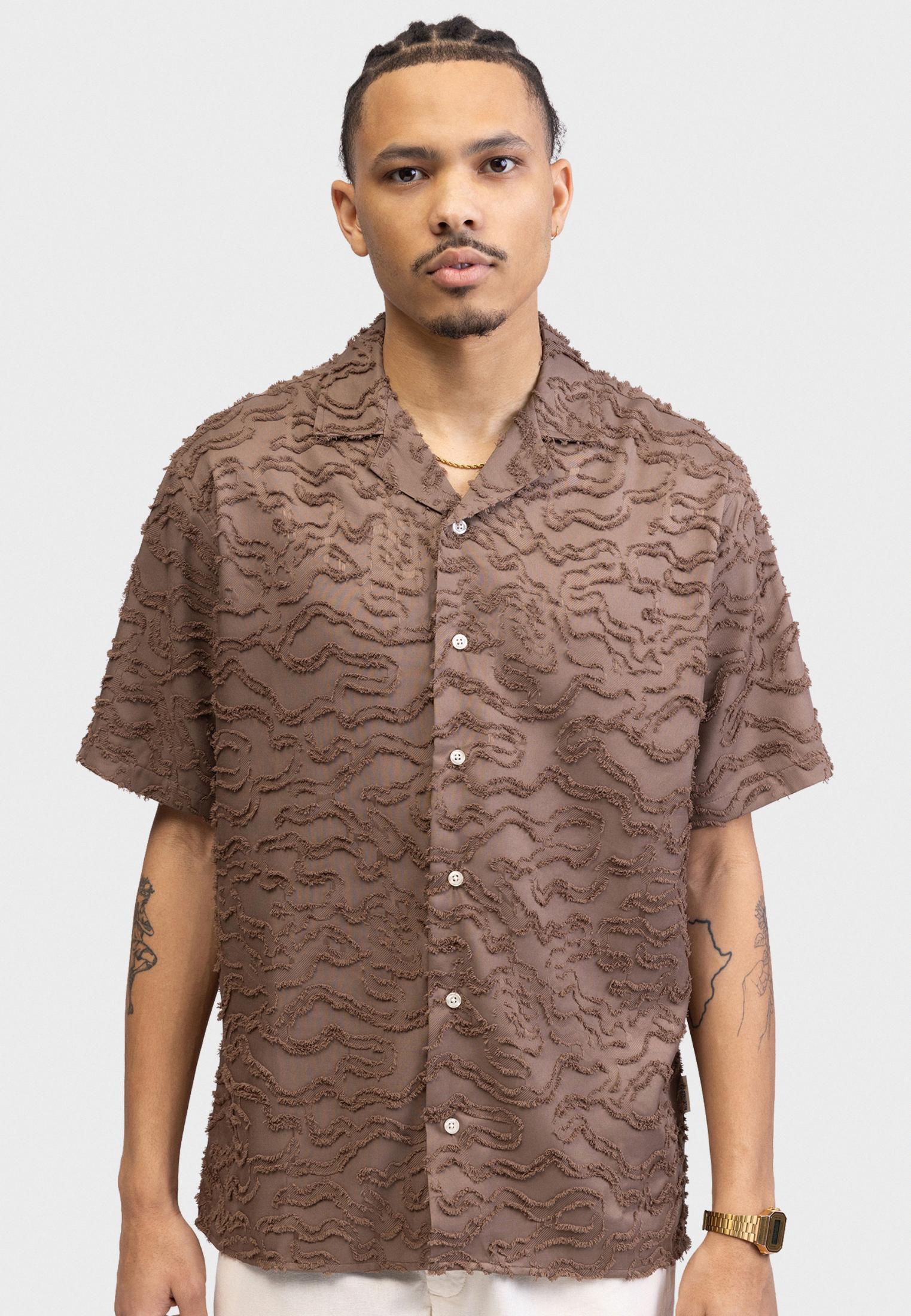 Langarmhemd REDEFINED REBEL "Redefined Rebel Shirt RRRyder Shirt BOXY FIT", Herren, Gr. M, Normalgrößen, braun (braun fur), Web, 100% baumwolle, Hemden