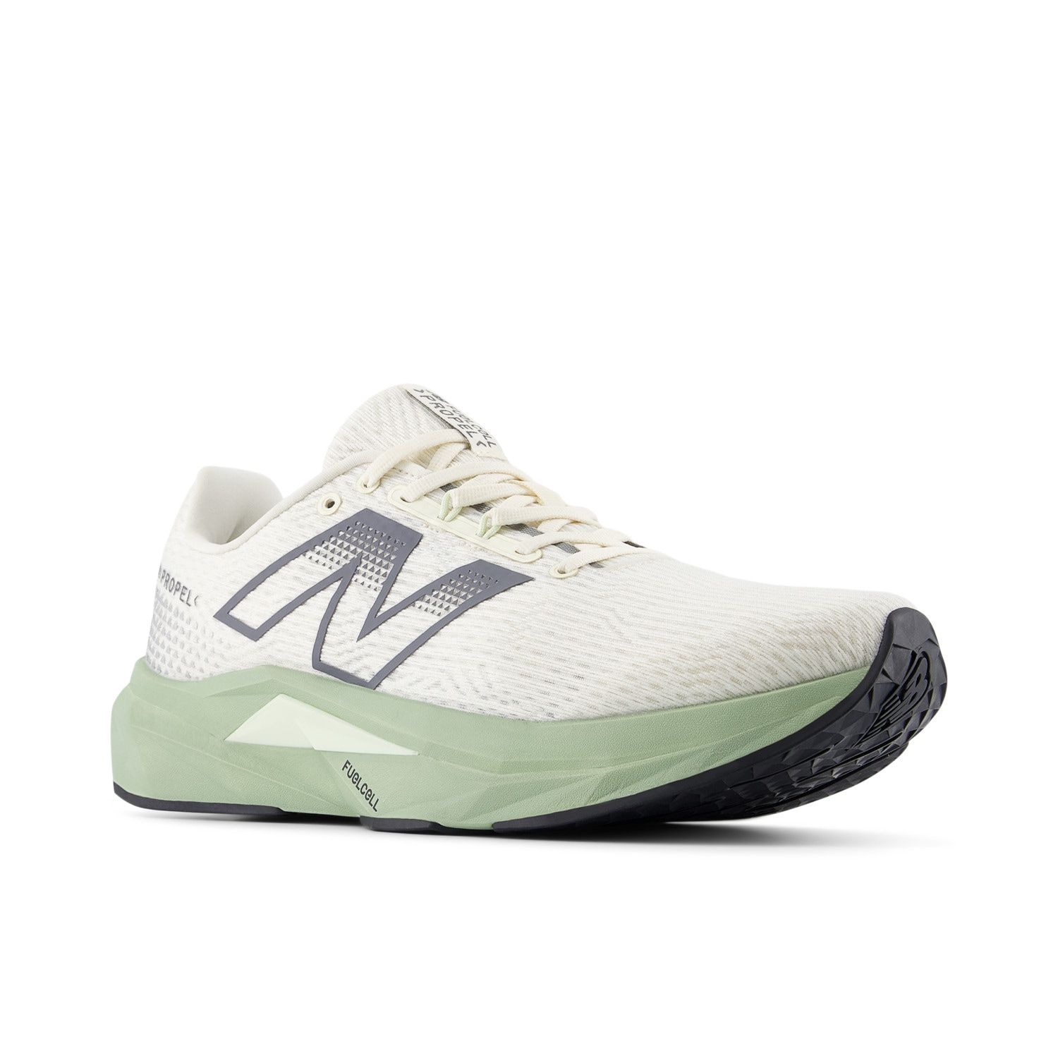 Laufschuh NEW BALANCE "FUELCELL PROPEL V5", Damen, Gr. 44,5, permafrost, garter snake, schwarz, Synthetik, Schuhe Laufschuh