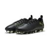 Fußballschuh PUMA "FUTURE 8 PLAY FG/AG JR", Gr. 34, puma schwarz, fizzy light, grün terrain, Synthetik, sportlich, Schuhe, für Rasenplätze