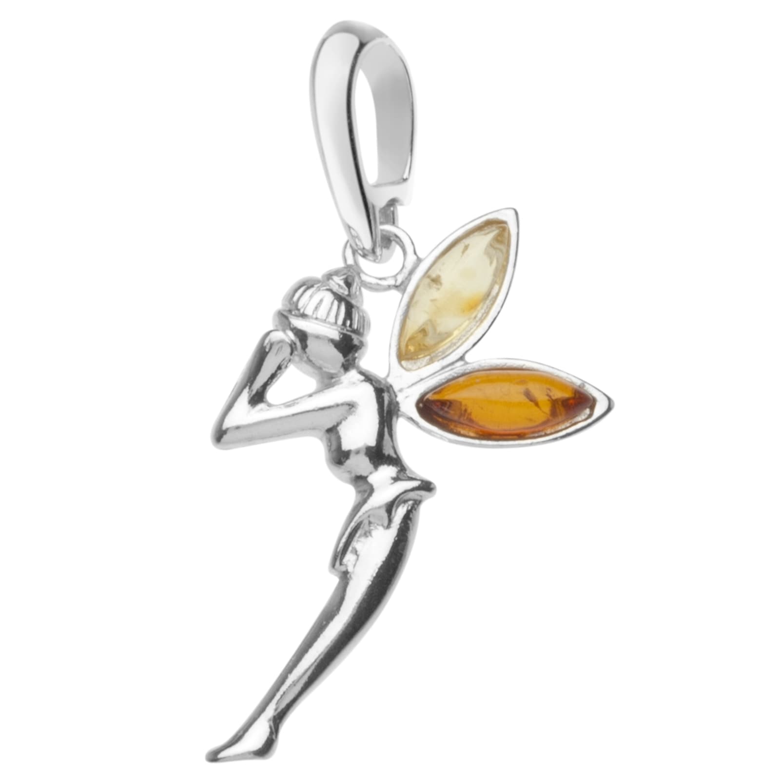 Kettenanhänger OSTSEE-SCHMUCK "Ostsee-Schmuck Anhänger Elfe Anhänger Elfe", weiß, Schmuckanhänger, Damen, 34 x 16mm, Silber 925 (Sterlingsilber), 2,7 g, Kettenanhänger