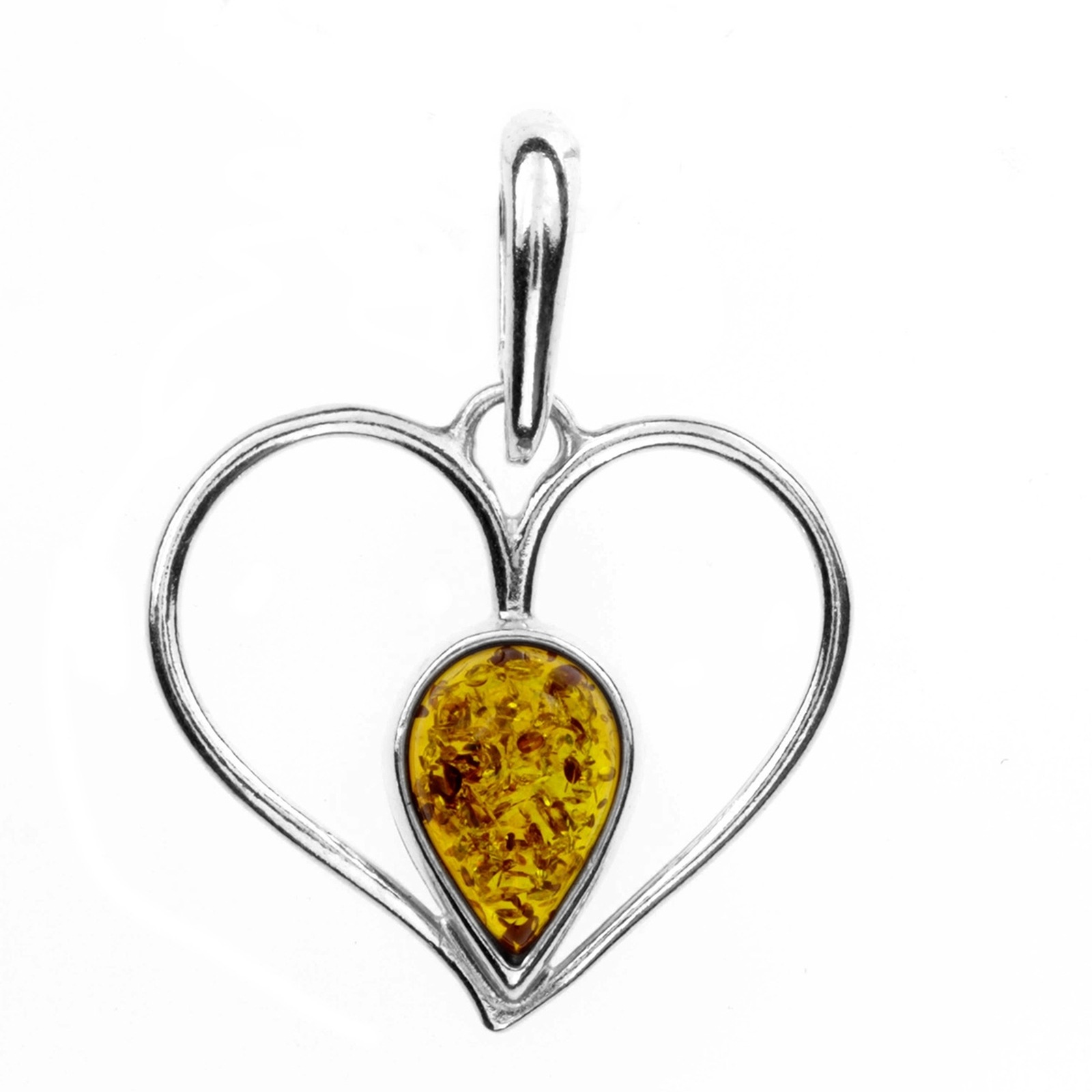 Kettenanhänger OSTSEE-SCHMUCK "Ostsee-Schmuck Anhänger Herz Anhänger Herz", weiß, Schmuckanhänger, Damen, 30 x 23mm, Silber 925 (Sterlingsilber), 1,8 g, Kettenanhänger