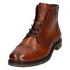 Schnürboots BUGATTI, Herren, Gr. 44, braun (cognac), Leder, Basic, Schuhe, Stiefel, Schnürstiefelette, Business-Boots mit Reißverschluss