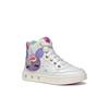 Sneaker GEOX "J SKYLIN GIRL Blinkschuh", Kinder, Gr. 26, bunt (weiß, bunt), Synthetik, Textil, kontrastfarbene Details, sportlich, Schuhe, Schnürboots, Blinkschuh mit Glitzer und Blinkfunktion