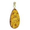 Ketten-Anhänger OSTSEE-SCHMUCK "Ostsee-Schmuck Anhänger Tropfen ca. 30 mm lang - Gold 333/000", gelb, Schmuckanhänger, Damen, 40 x 18mm, Bernstein, 3.3 g