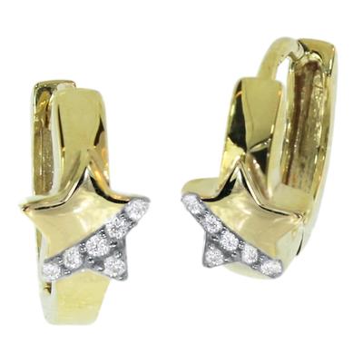 Paar Creolen OSTSEE-SCHMUCK "Ostsee-Schmuck Creole Stern Creole Stern", gelb, Ohrringe, Damen, 12 x 6,0mm, Gelbgold 333 Image