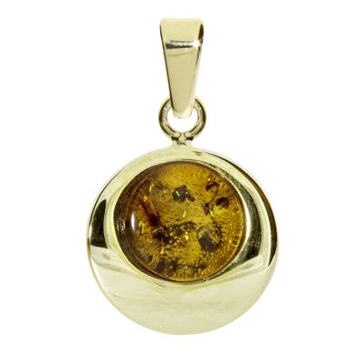 Ketten-Anhänger OSTSEE-SCHMUCK "Ostsee-Schmuck Anhänger Alina 12 mm Anhänger Alina 12 mm", gelb, Schmuckanhänger, Damen, 22 x 12mm, Silber 925 (Sterlingsilber), 2.2 g Image