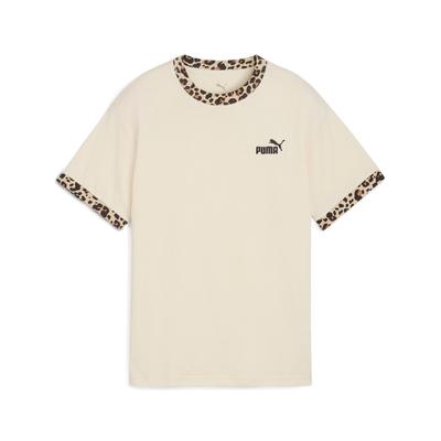 T-Shirt PUMA "ESS GRAPHIC ANIMAL RELAXED TEE G", Kinder, Gr. 152, weiß (alpine snow), Jersey, Obermaterial: 100% Baumwolle, unifarben, sportlich, relaxed fit normal, Rundhals, Kurzarm, Shirts Image