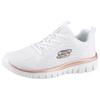 Sneaker SKECHERS "Graceful - Get Connected", Damen, Gr. 37, rosa (weiß, roségoldfarben), Textil, sportlich, Schuhe, Freizeitschuh, Halbschuh, Schnürschuh mit Memory Foam, Topseller