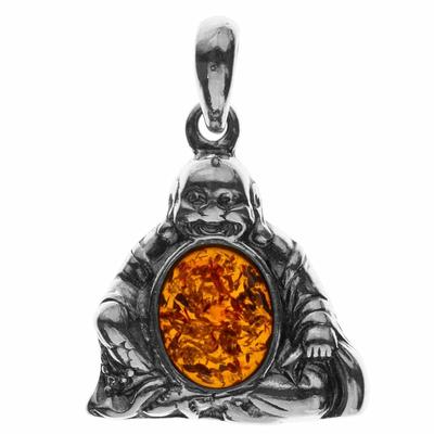 Ketten-Anhänger OSTSEE-SCHMUCK "Ostsee-Schmuck Anhänger Buddha Anhänger Buddha", weiß, Schmuckanhänger, Damen, 30 x 20mm, Silber 925 (Sterlingsilber), 3.7 g Image